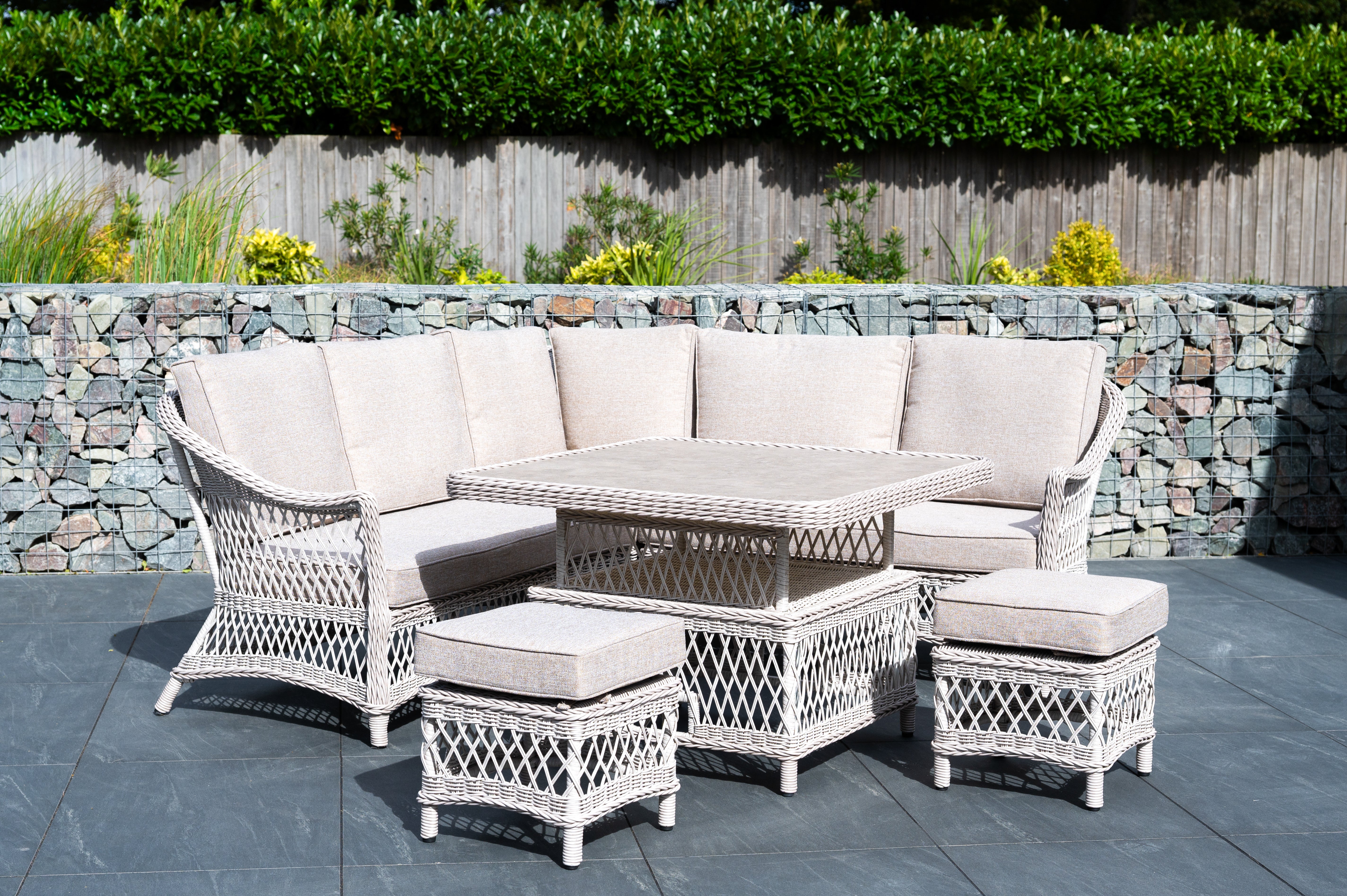 Cotswold - Mini Corner Sofa Set with Square Height Adjustable Table