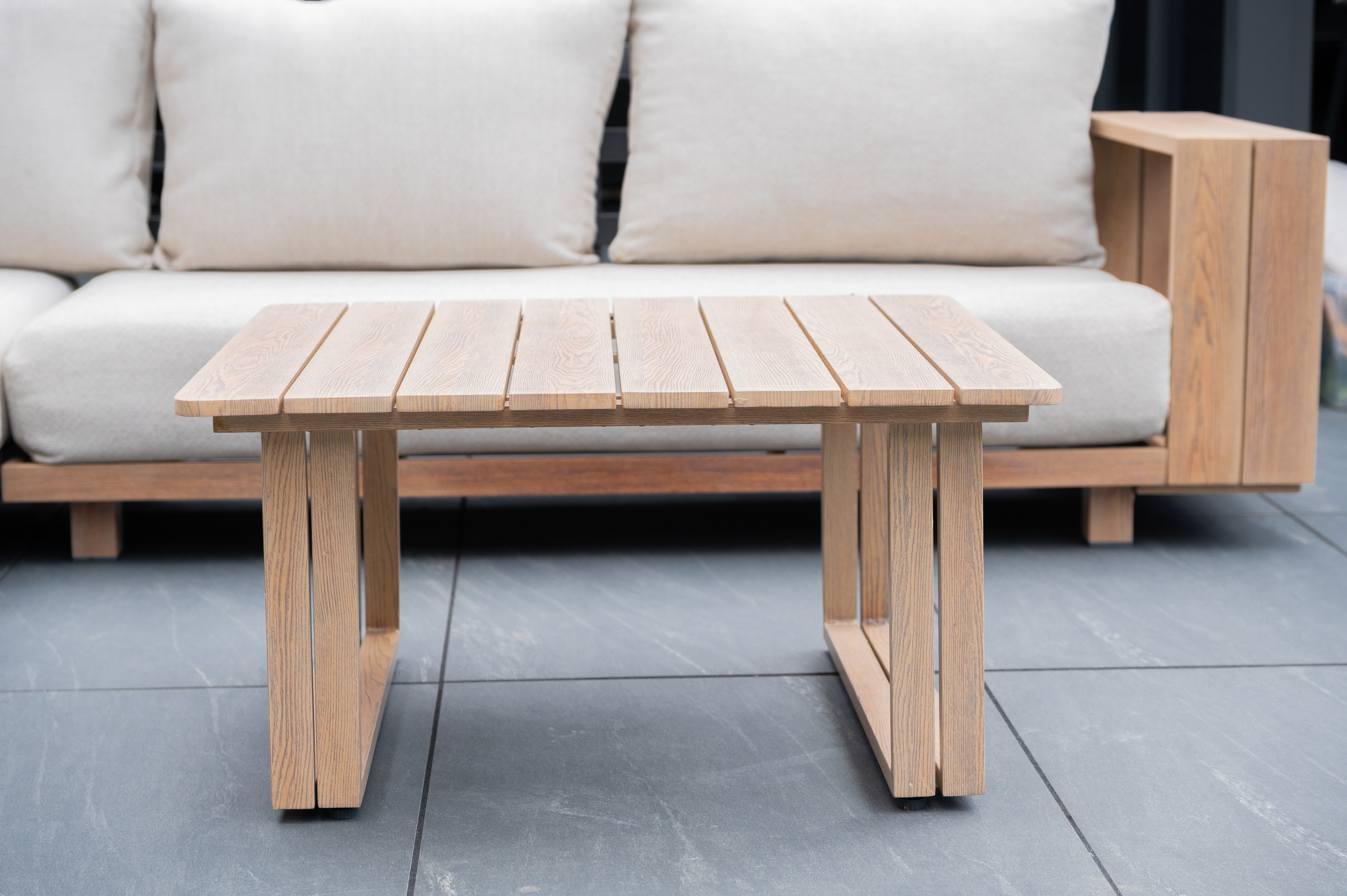 Darlington - Wood look Aluminium Corner Sofa Set with Coffee Table