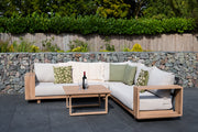 Darlington - Wood look Aluminium Corner Sofa Set with Coffee Table