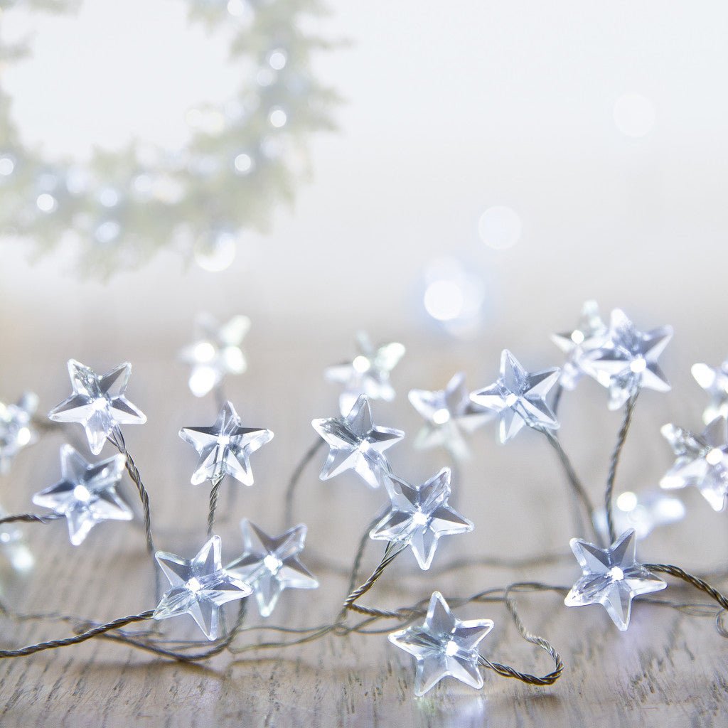 160 Battery Operated LED Multi Action MicroBright Star Cluster with Timer - White - Rathwood Store