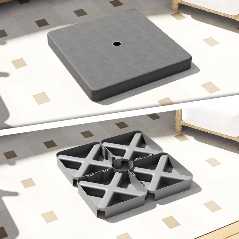 Parasol Base Weights, Waterproof Sand Fillable, Black Plastic