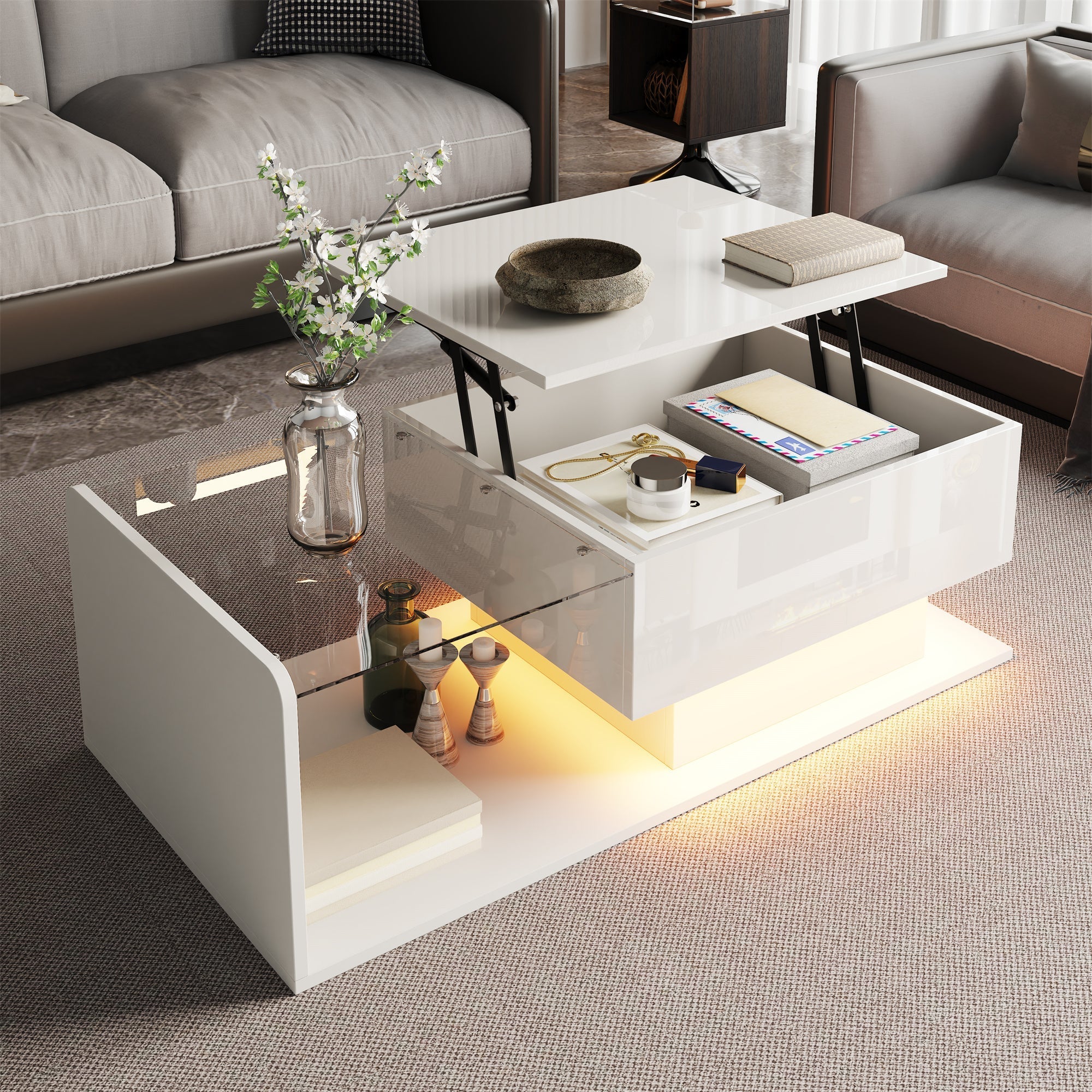 Coffee Table, High-Gloss White
