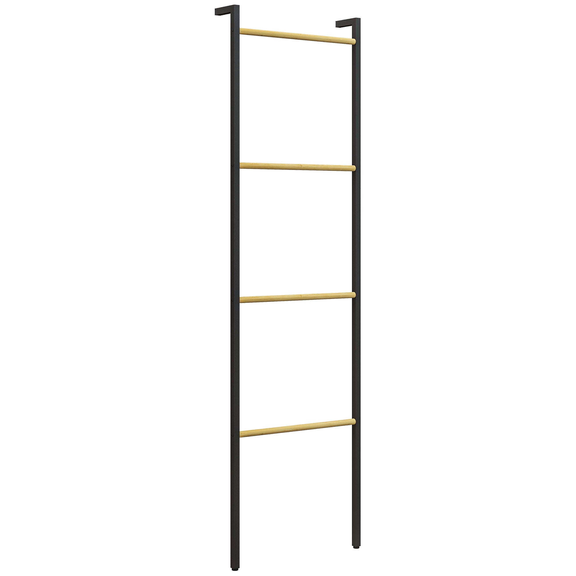 Towel Ladder, 4 Bars, Space Saving, Steel Black