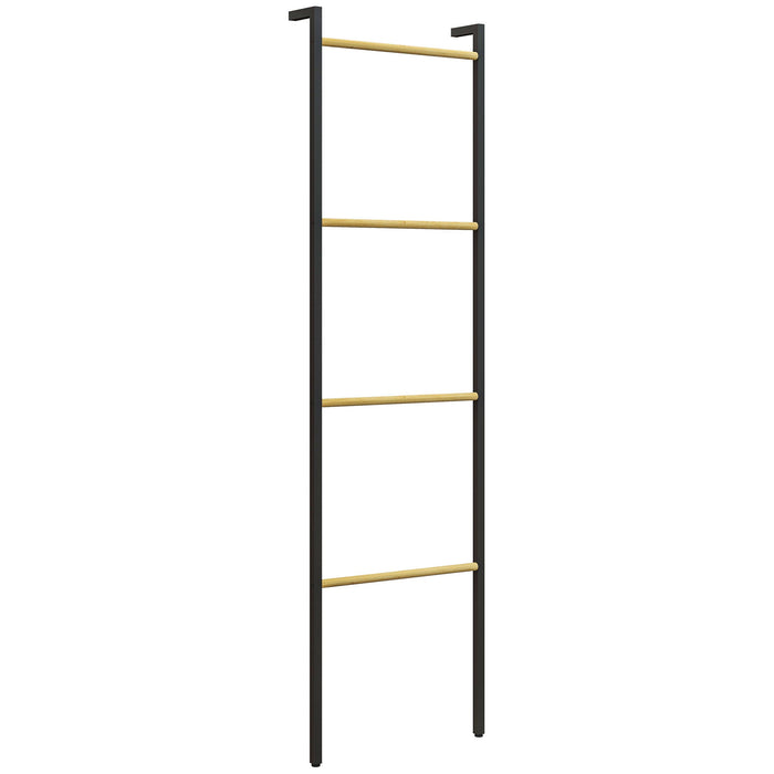 Towel Ladder, 4 Bars, Space Saving, Steel Black
