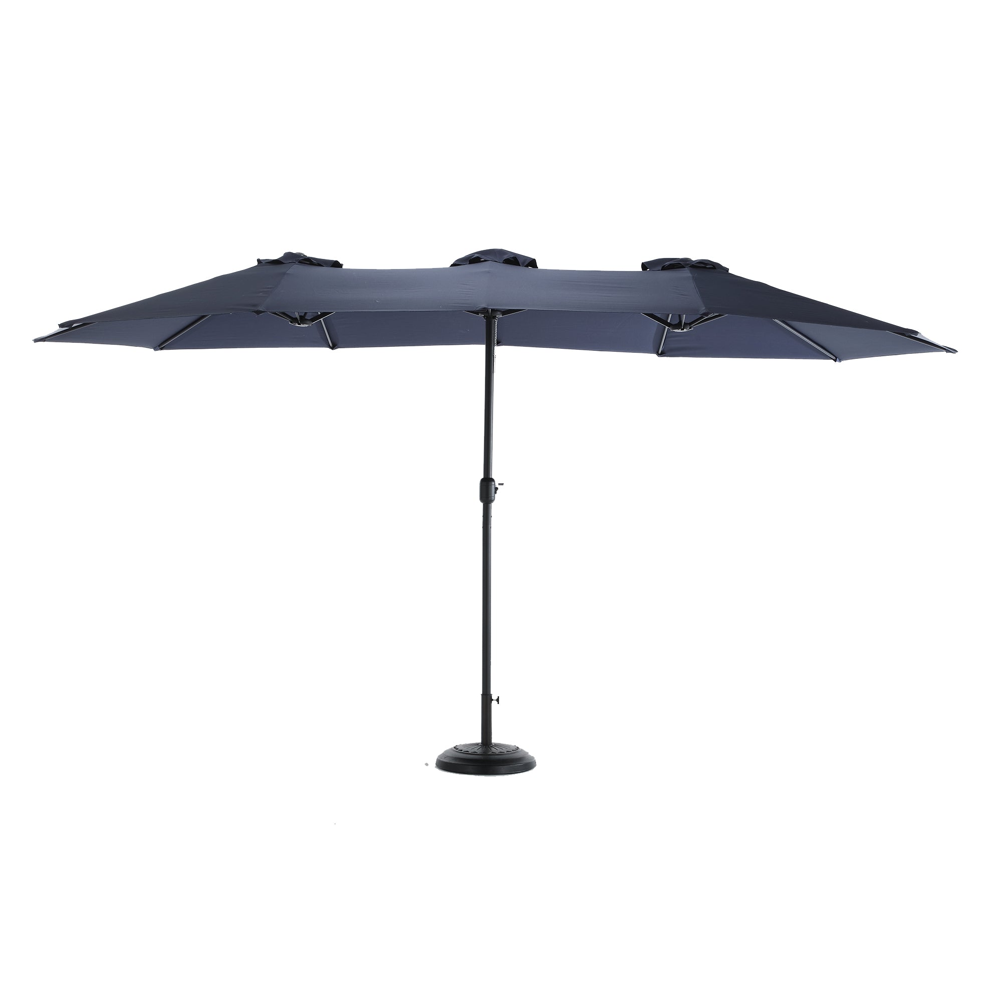 14.8 Ft Double Sided Outdoor Umbrella, Rectangular Large with Crank, Navy Blue