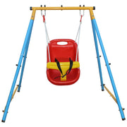 Toddler Swing with Foldable Metal Stand, 3-in-1 Baby Swing Set with Sandbags, for ages 1-10 years