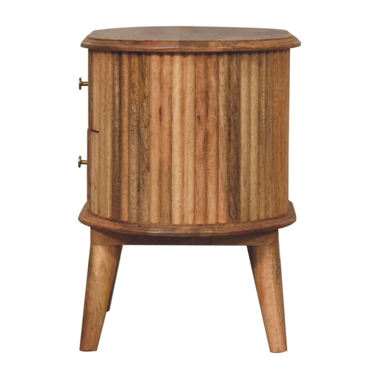 Solid Wood Soba Bedside, 2 Drawers, Brown