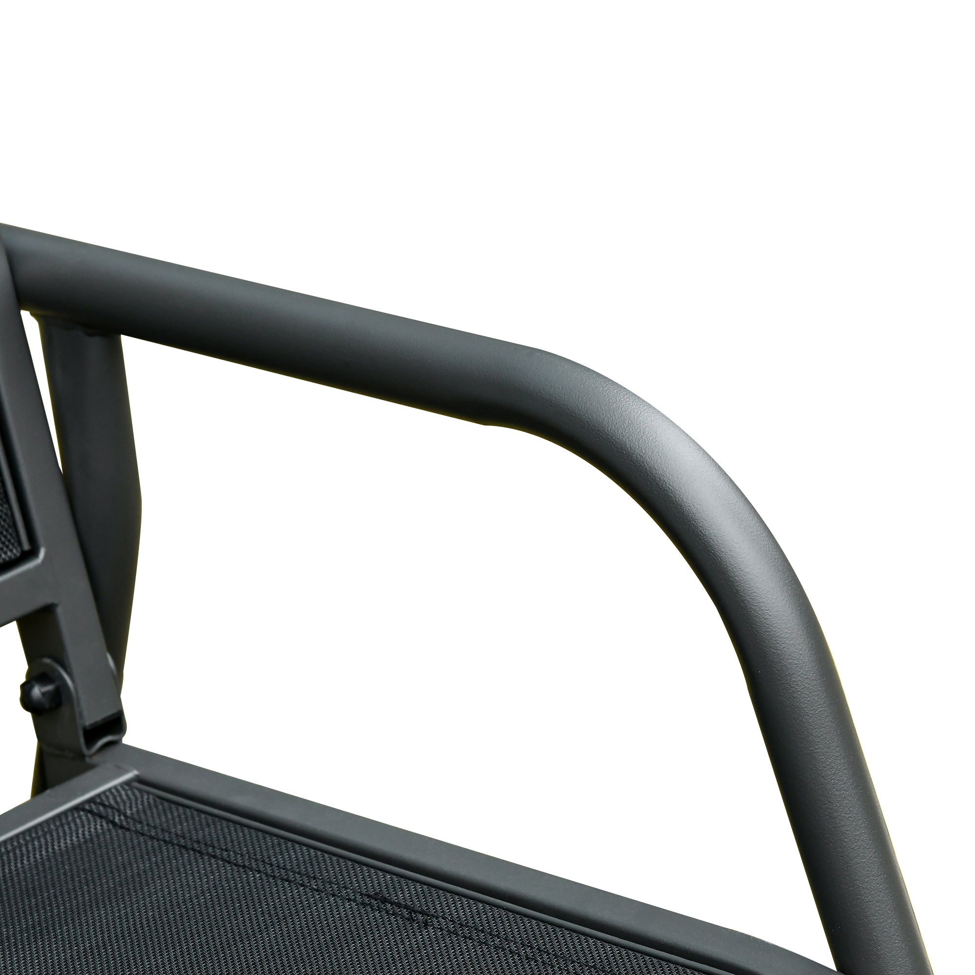 Rocking Chair 3-Seater Garden Swing Sturdy Weatherproof, Metal Black