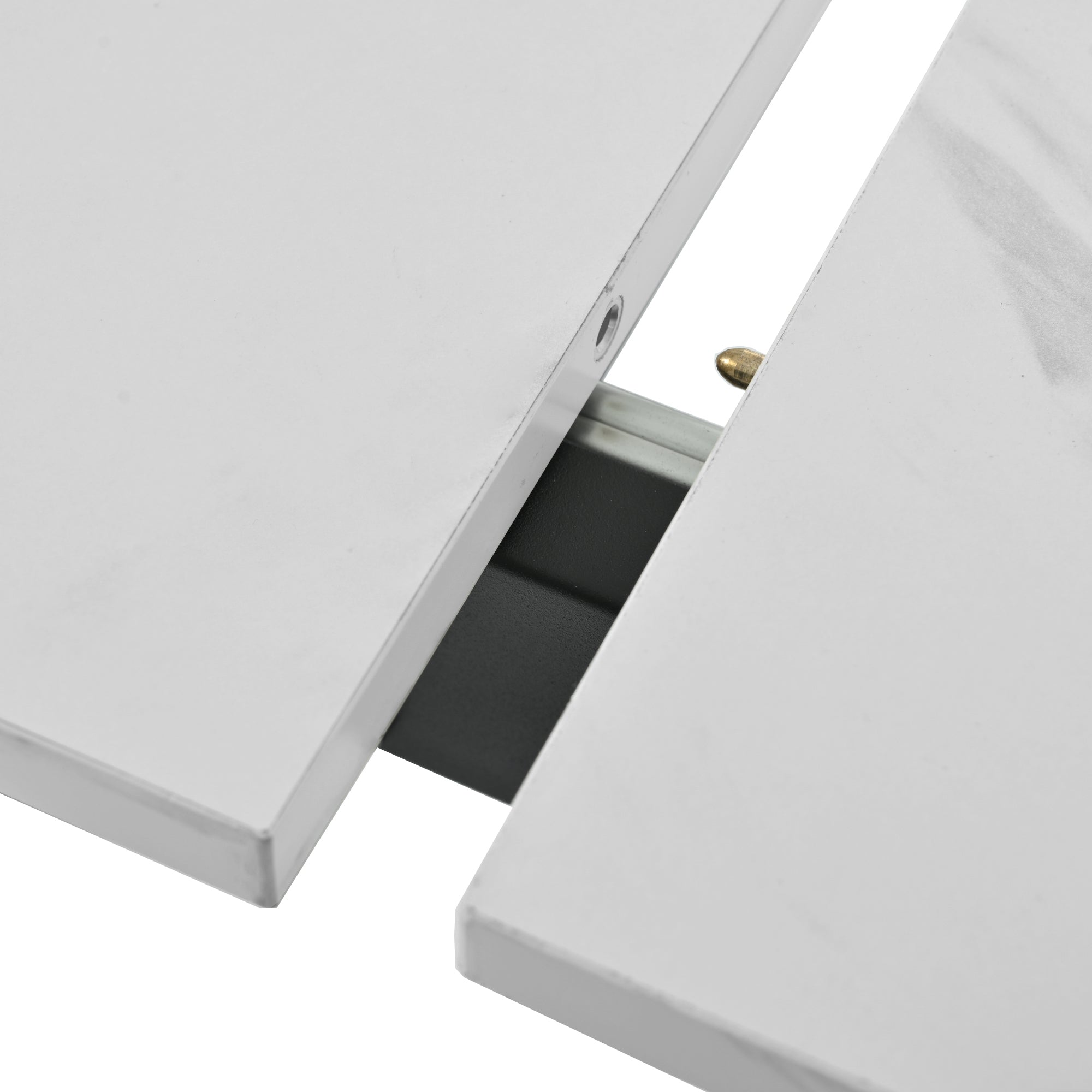 Telescopic Dining Table 140/180cm Extendable with Iron Legs, White Marble MDF