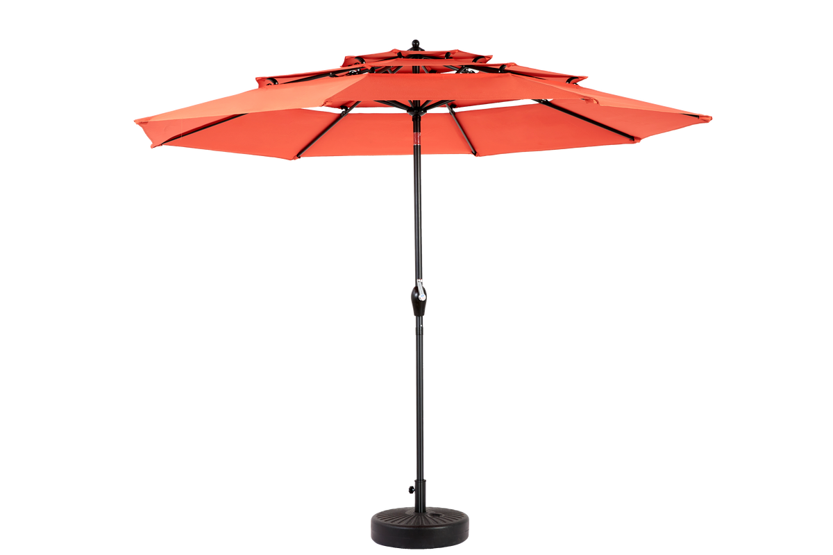 Outdoor Umbrella, 14.8 Ft Double Sided Rectangular Large with Crank, Orange