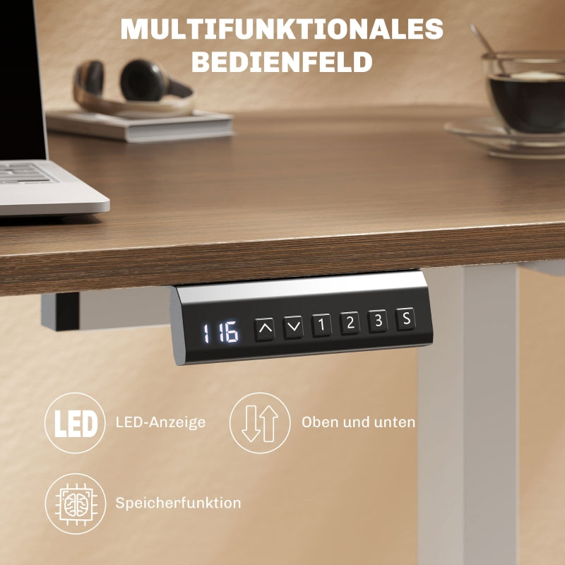 Desk Frame Electric, Adjustable with 2 Motors, 3 Memory, White