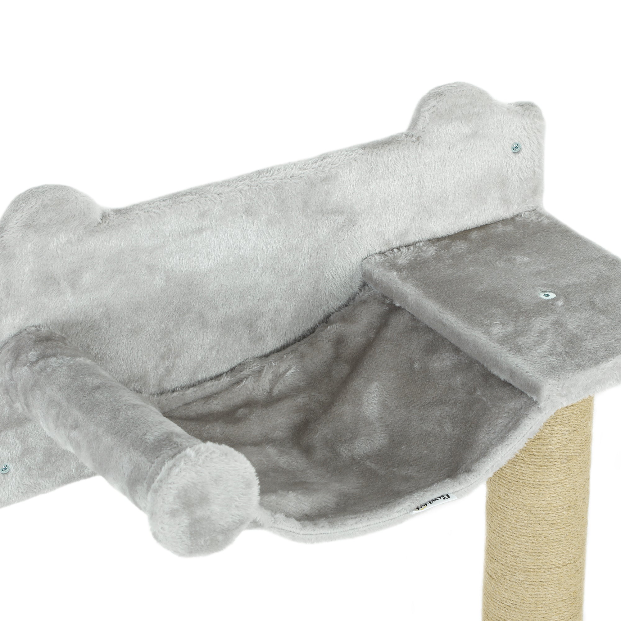 Cat Climbing Wall, 5-Piece, Hammock, Jumping Platform, Light Gray Polyester