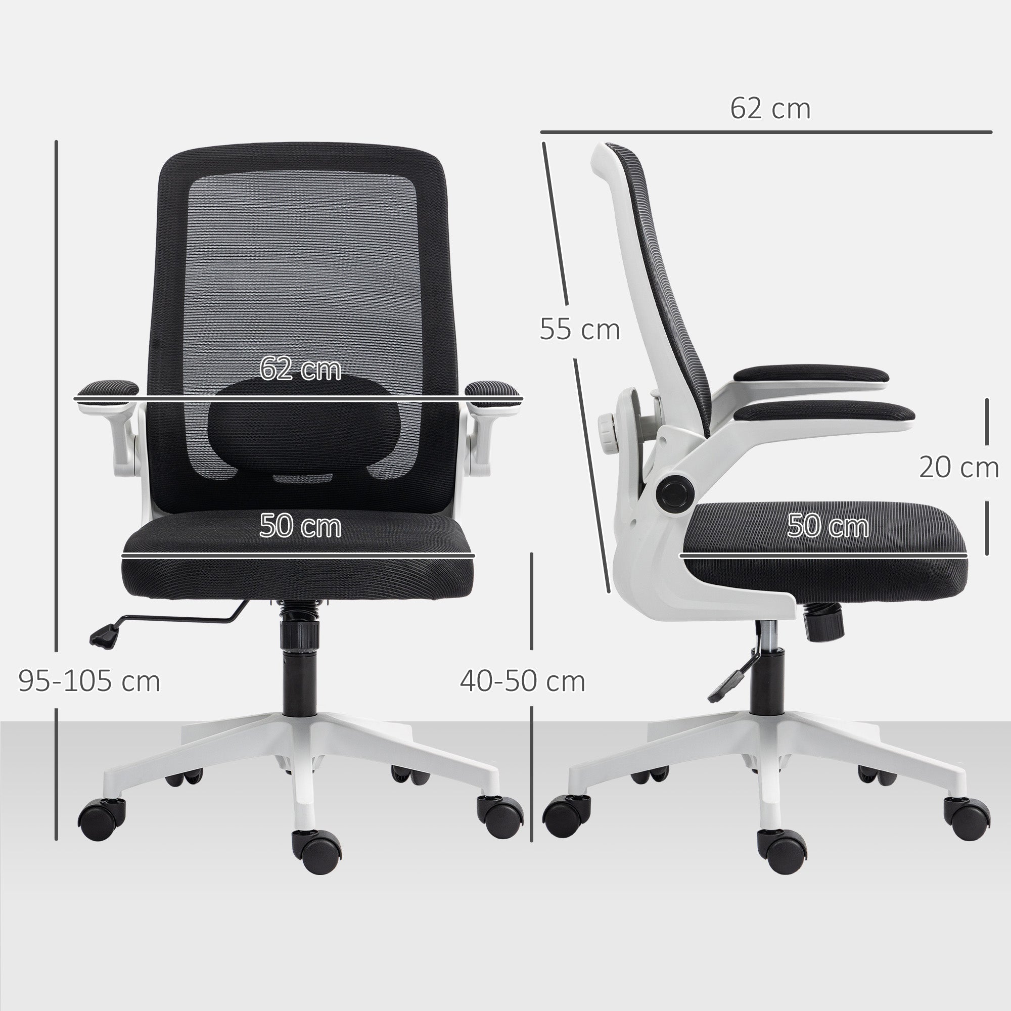 Mesh Back Office Chair, Adjustable Swivel, Black