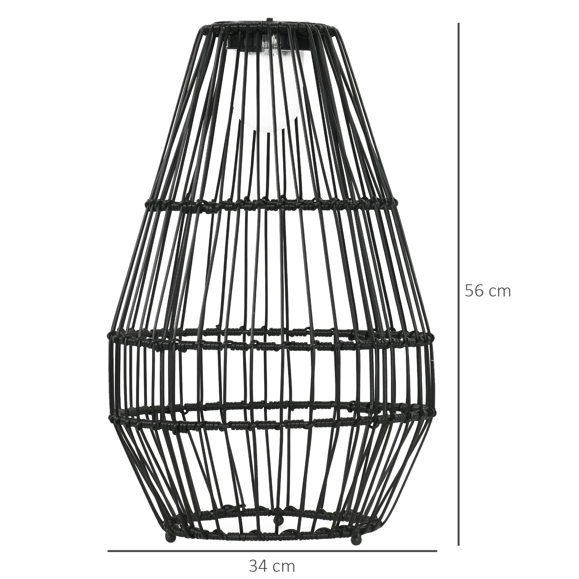 Solar Lamp Drum Design Waterproof Automatic LED Black