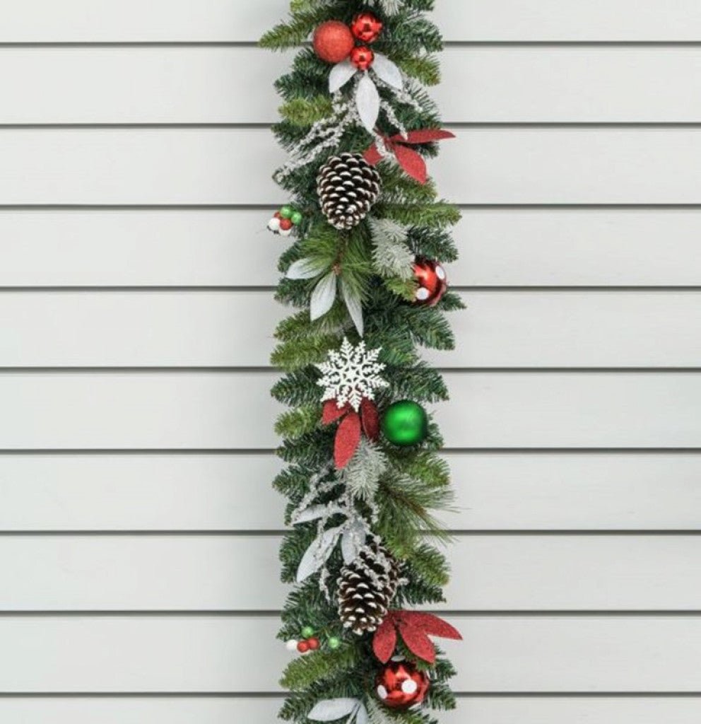 180cm Glitter Leaf/Ball Garland Multicolor - Rathwood Store