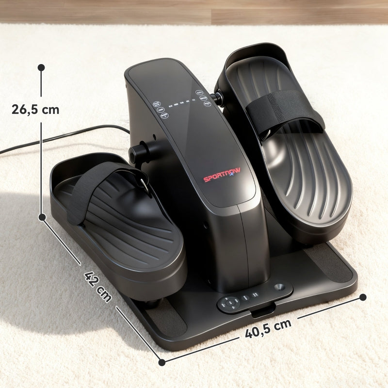 Mini Pedal Trainer 12 Speed LED Display Remote Control Portable - Black