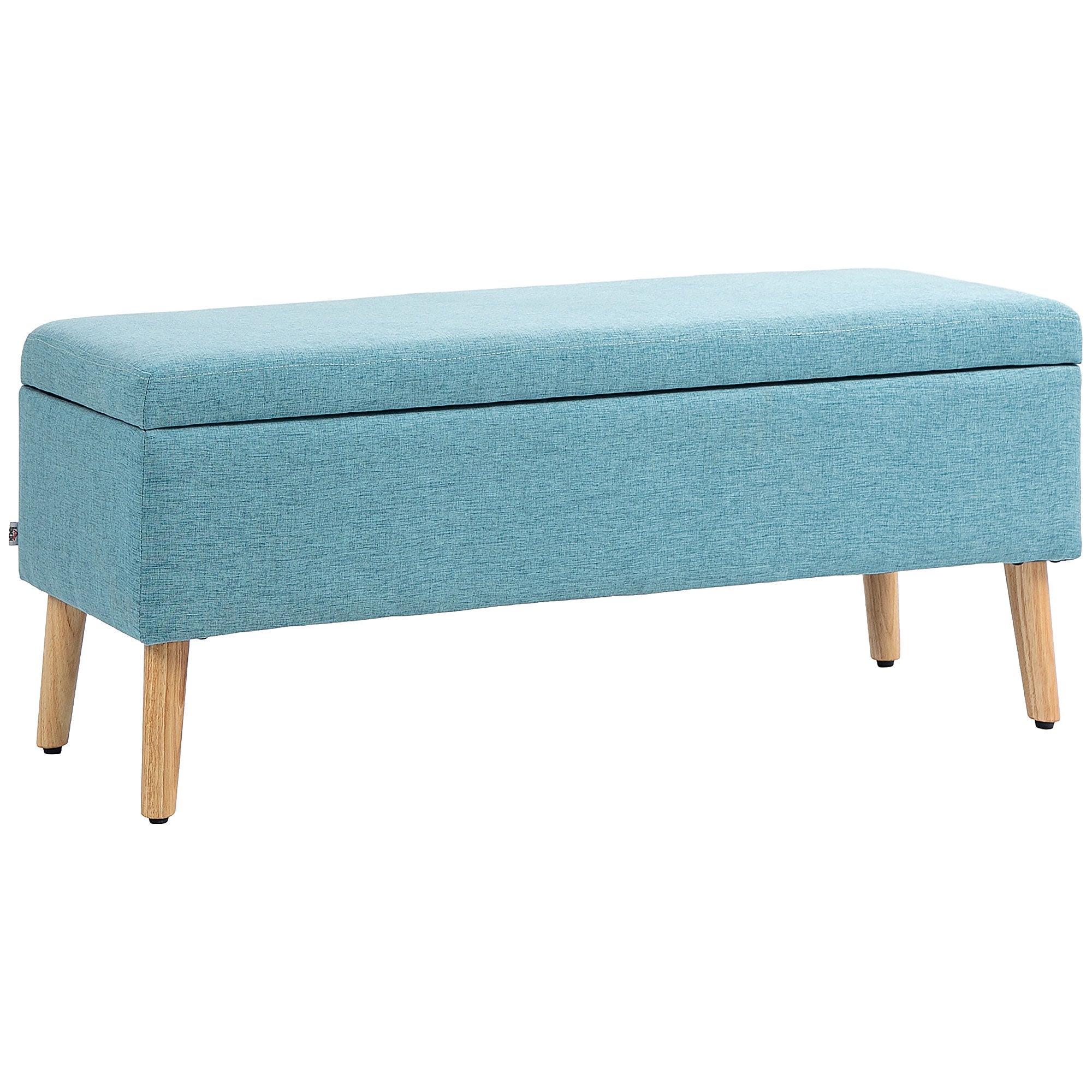 Upholstered Bench Storage Bed Hallway Blue