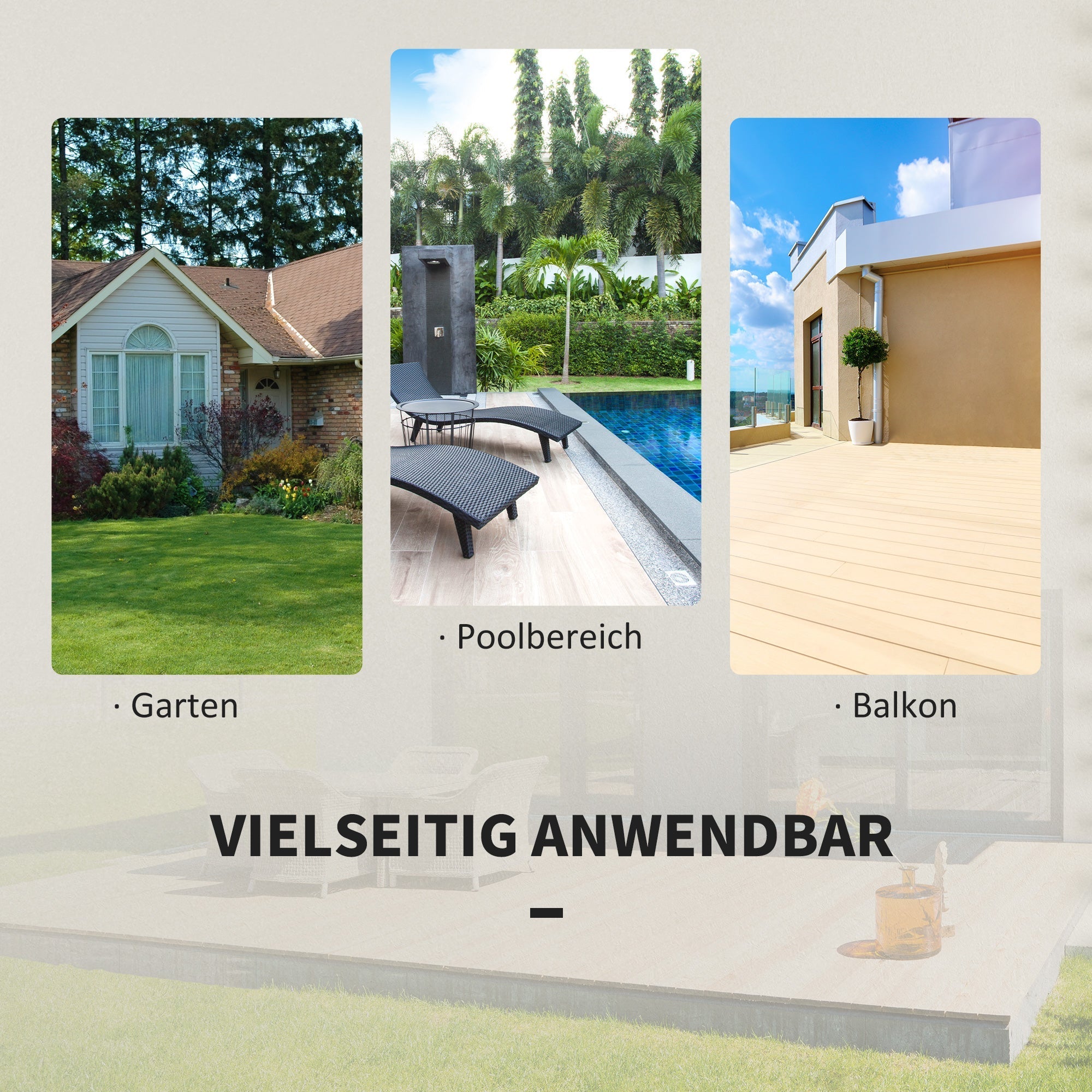 Polyrattan Bistro-Set, Gartenmöbel für 2 Personen, Grau