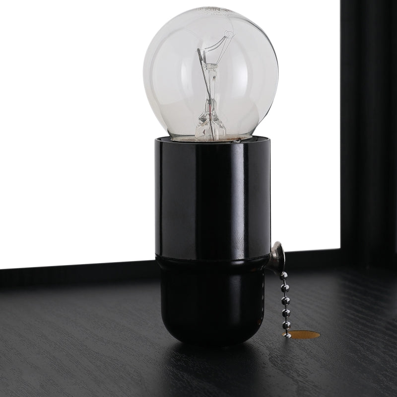 Floor Lamp with Shelves E27 40W Indoor Lighting, Wood Black
