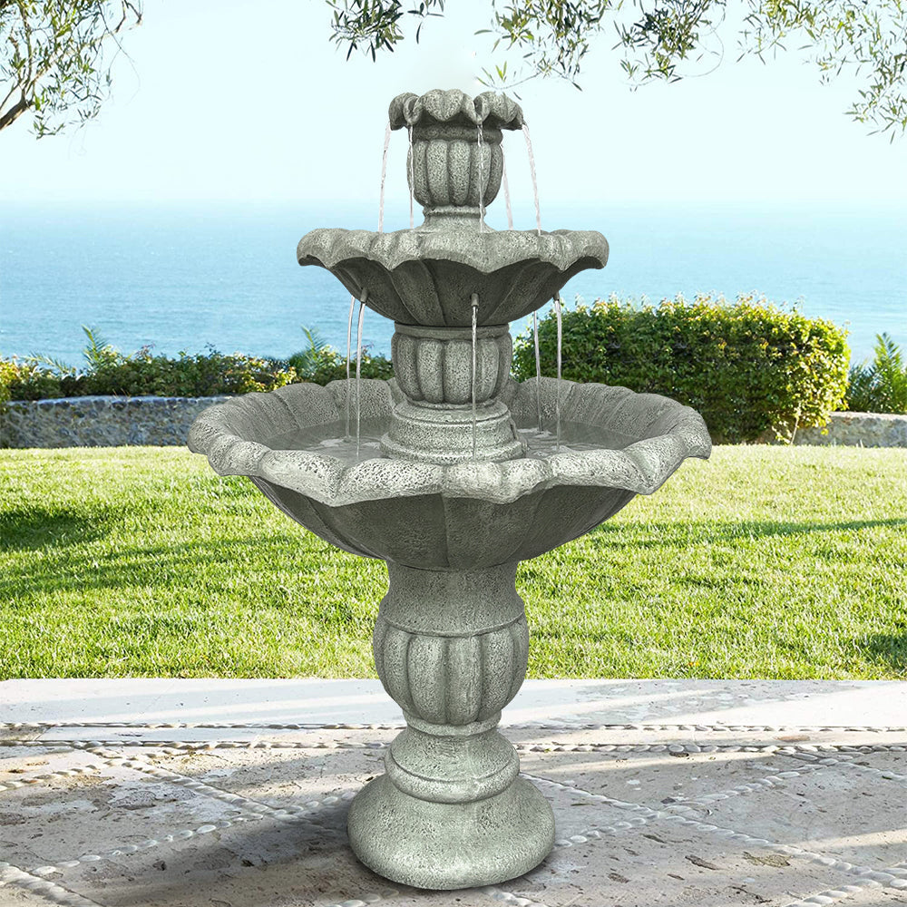 Ground Fountain 100cm High Outdoor Electric Pump, Concrete