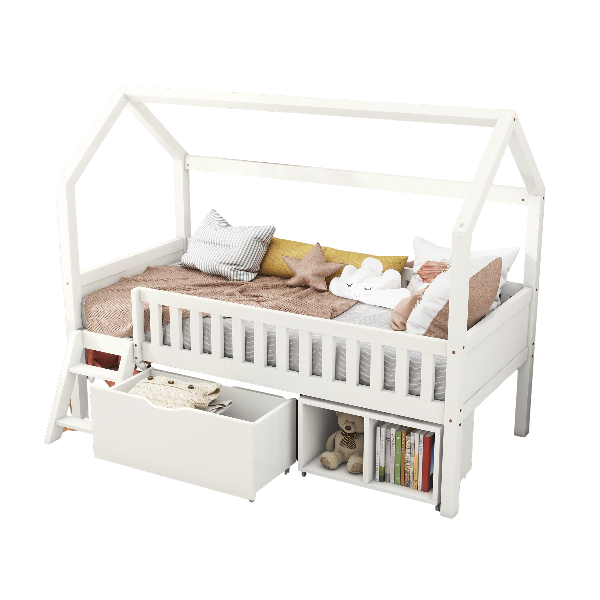 Treviso L-Shaped Sofa Bed 3-Seater Fold-Out Storage LED Beige