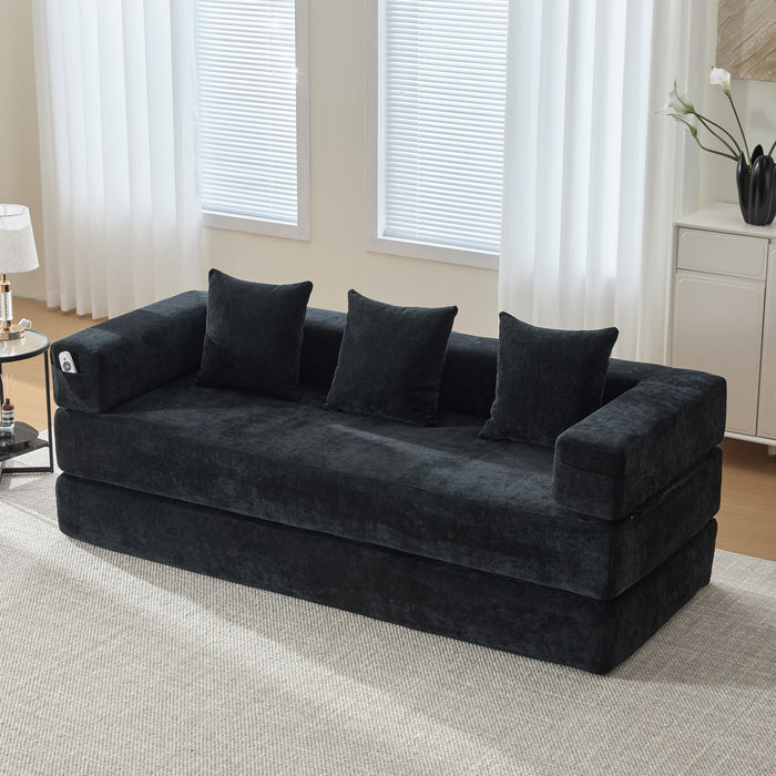 Modular Block Sofa, Super Soft Freely Combinable Storage Pockets, Chenille
