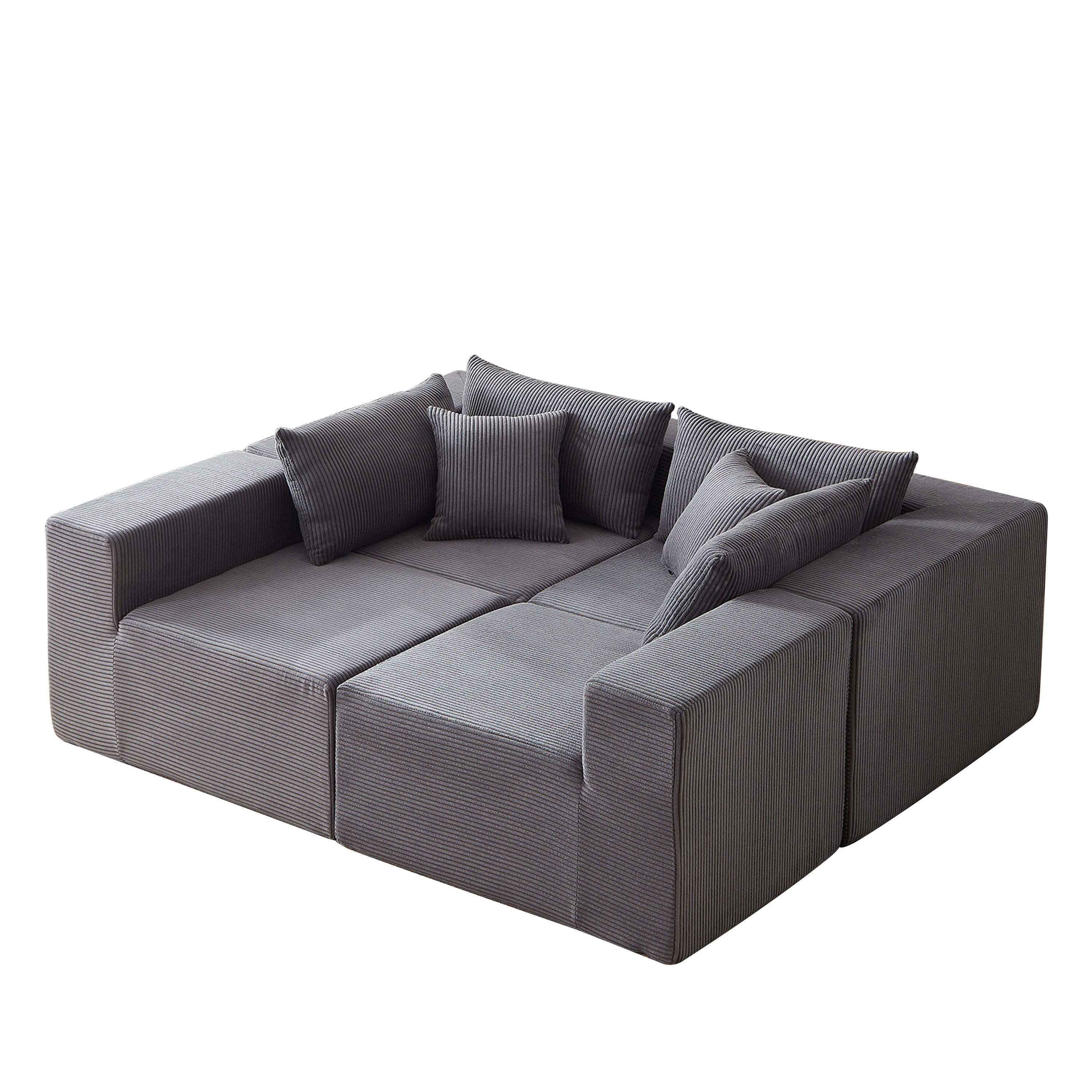 Modular L-Shaped Sectional Sofa 104-Inch 4-Piece - Corduroy