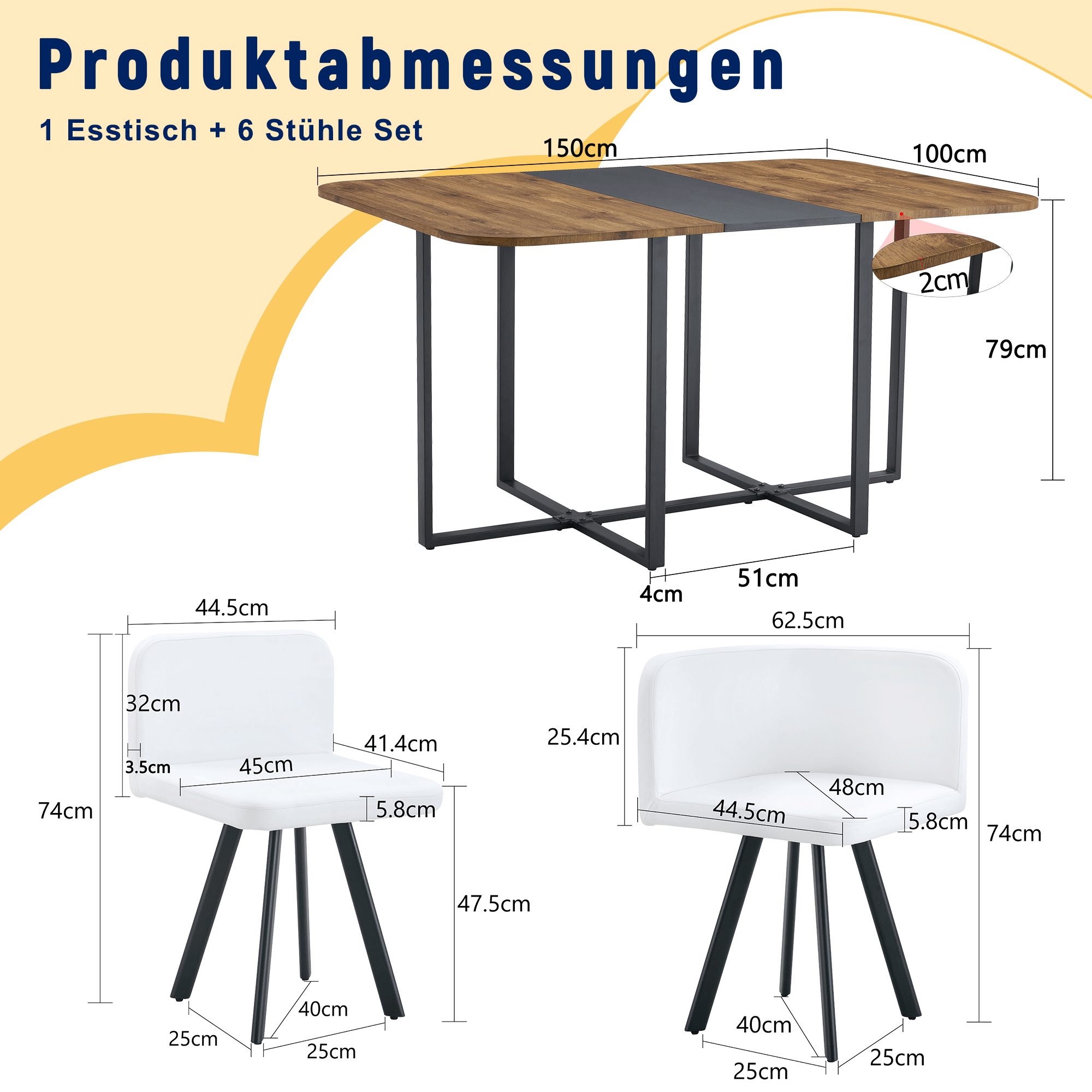 Dining Table Set Extendable Table Stowable Chairs 4-6 Seater - Wood Grain/Black Metal