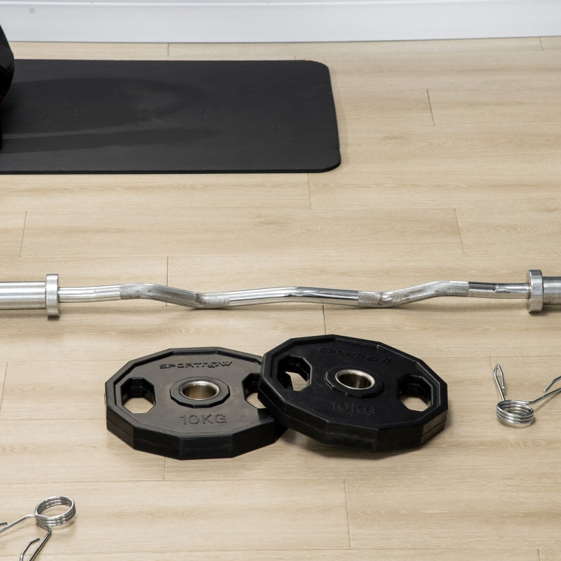 Olympic Weight Plates Set, 2 x 10kg Bumper Weights Discs with 2"/5cm Holes, Black