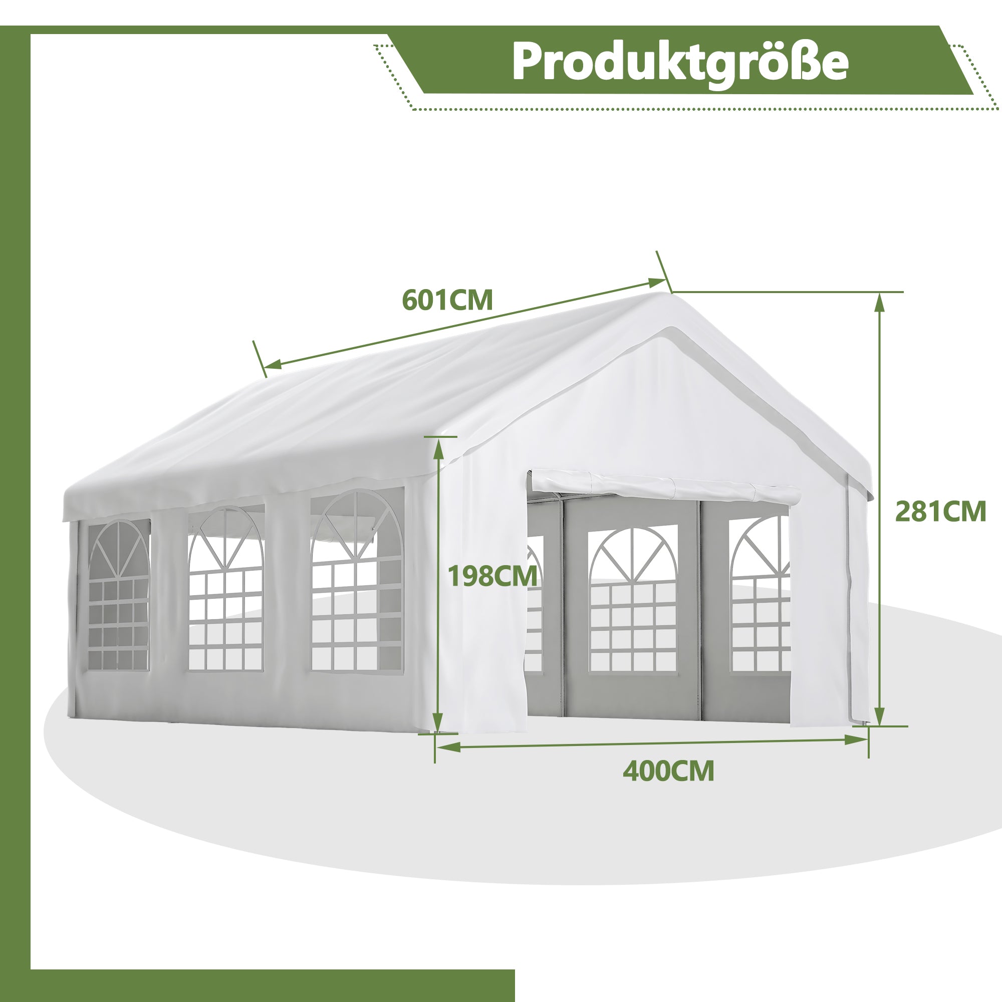 Car Tent Garage 4x6m Weatherproof Dual Roller Doors Removable Roof and Sides