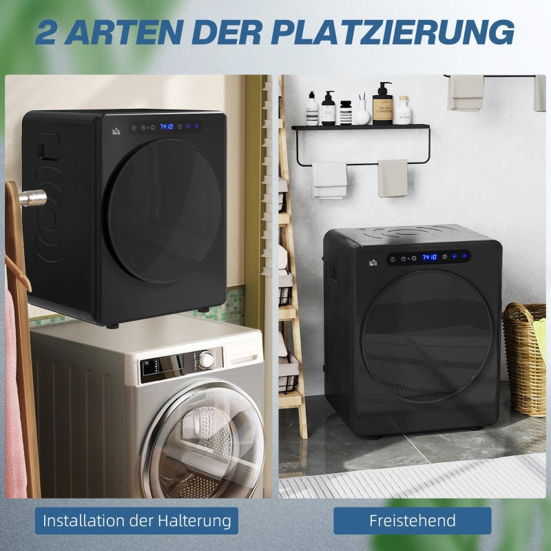 Tumble Dryer, 6 Programs, 4 kg, Compact, Touch Control, Black