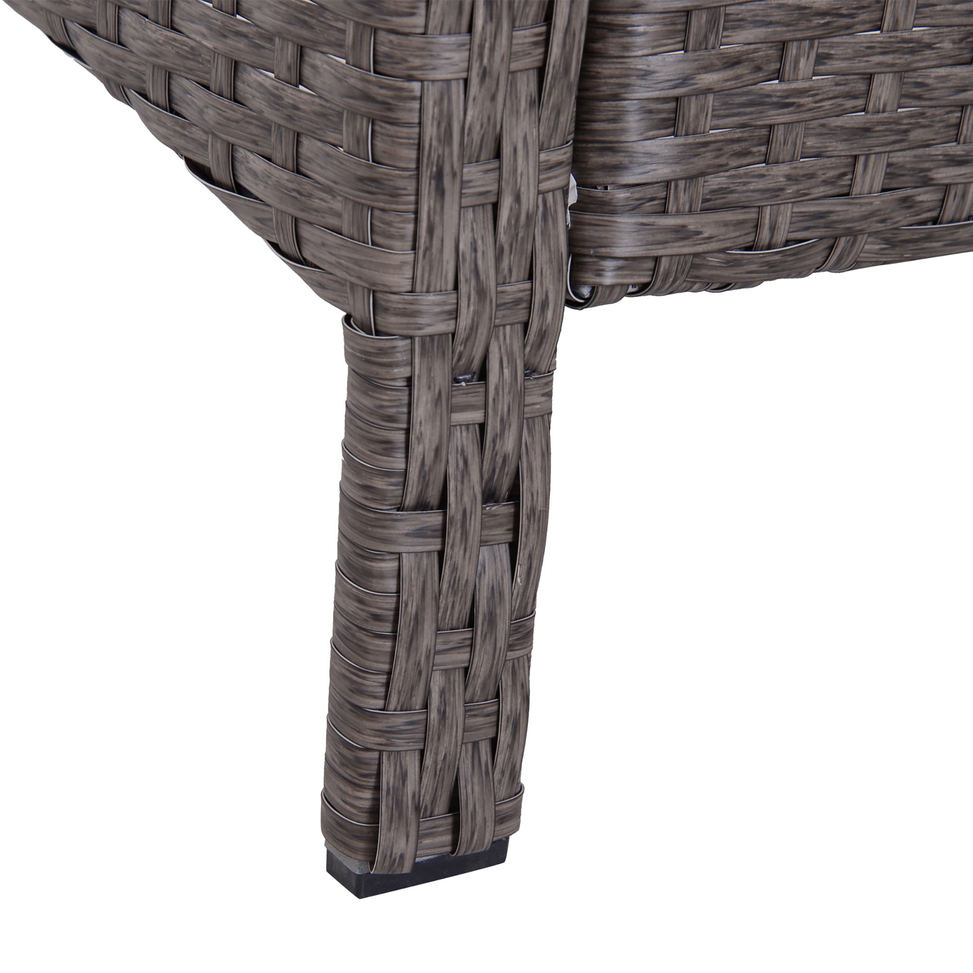 2-Seater Rattan Furniture Set, Steel Frame-Grey