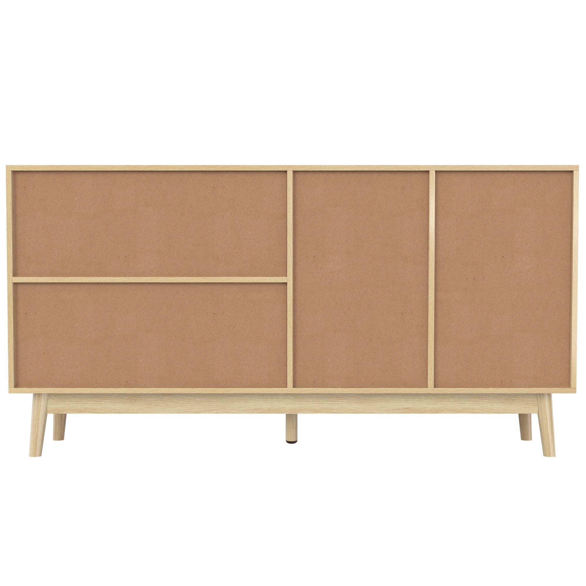 Sideboard 3 Sliding Doors 2 Drawers 155x38x80cm Genuine Rattan