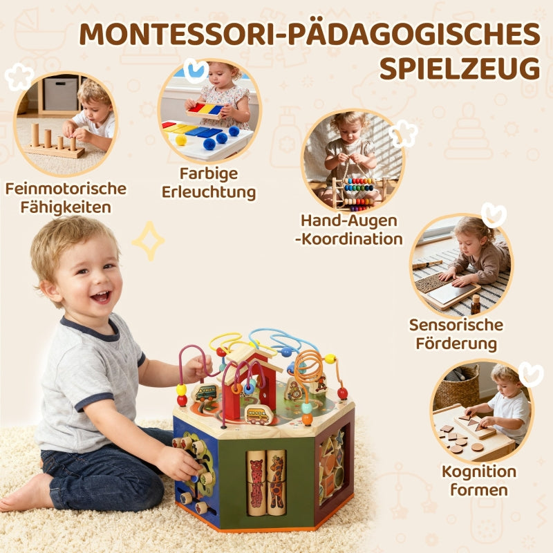 Motor Skills Cube 8-in-1 Activity Bead Maze - Multicoloured