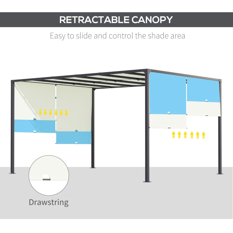 3 x 4m Outdoor Pergola, Garden Canopy Shade, Cream White