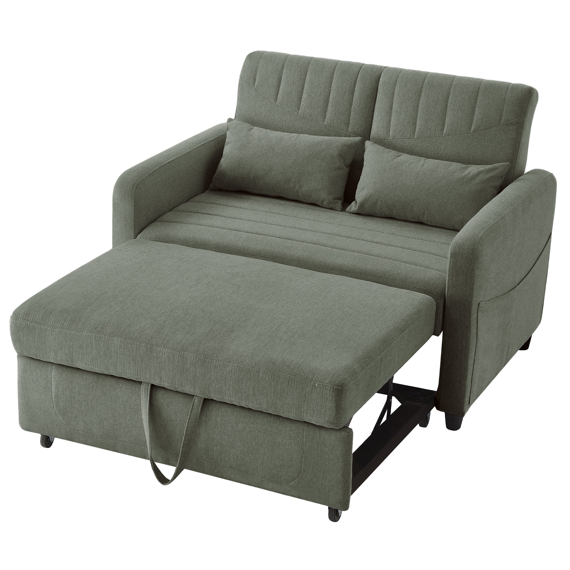 Sofa Bed Two-seater Extendable 3-Position Adjustable Backrest - Cotton-Linen Fabric