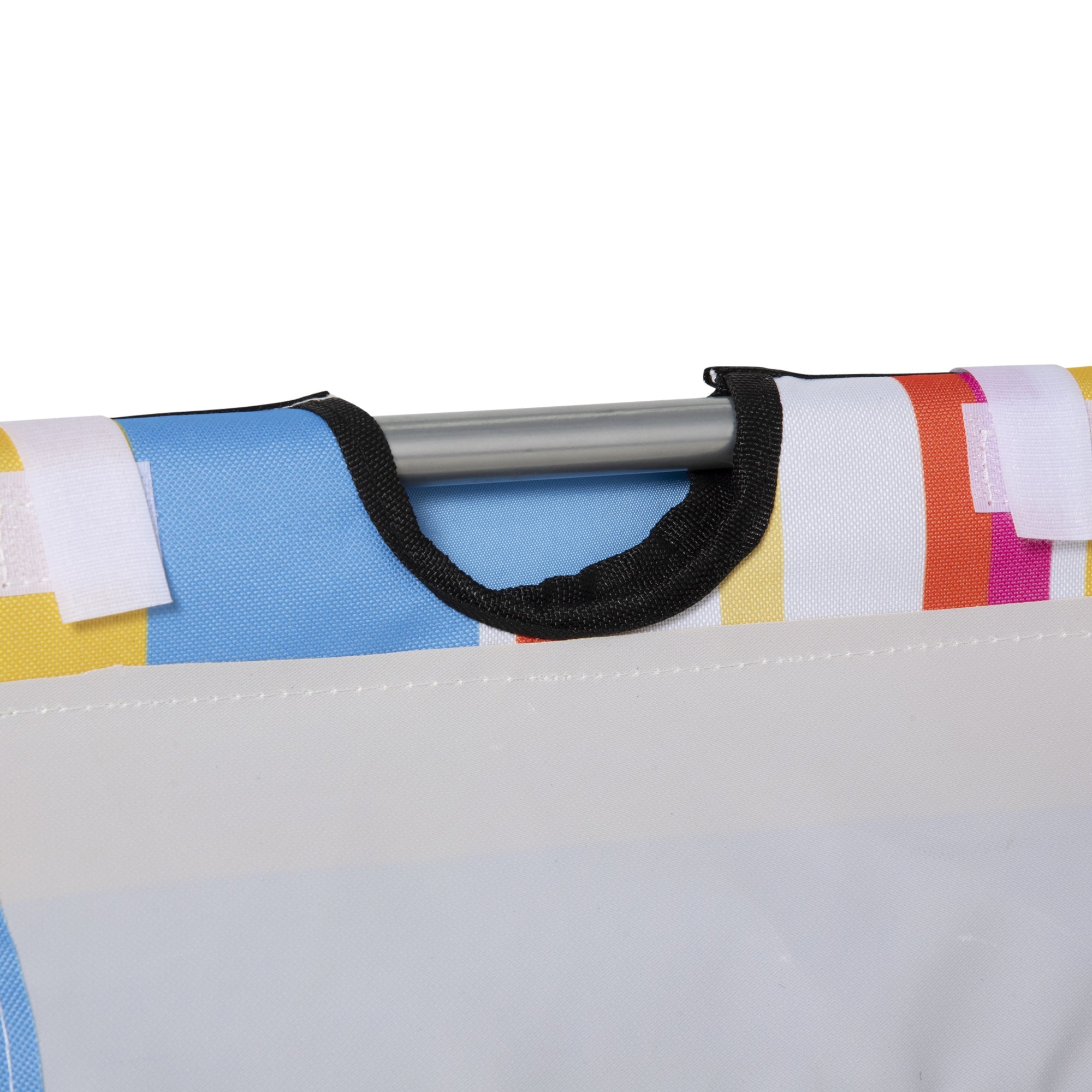 Beach Mat Set of 2, Foldable Lounger 5-Level Adjustable with Headrest & Bag, Steel, Multicolor
