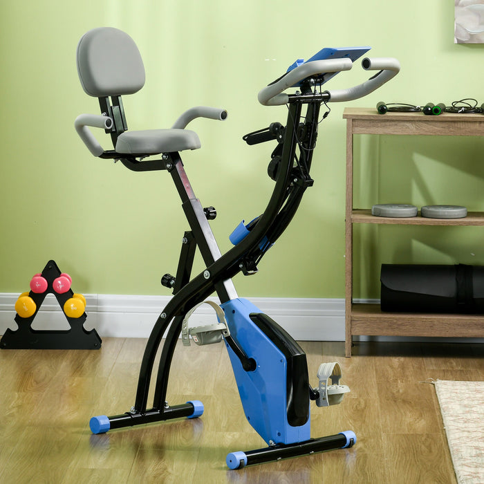 X-Bike 2-in-1 klappbares Heimtrainer, 8-stufiger Magnetwiderstand, Grau