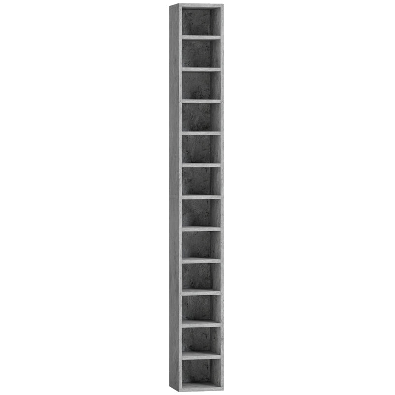 Media Storage Tower 204 CD Tall Narrow Cement Grey