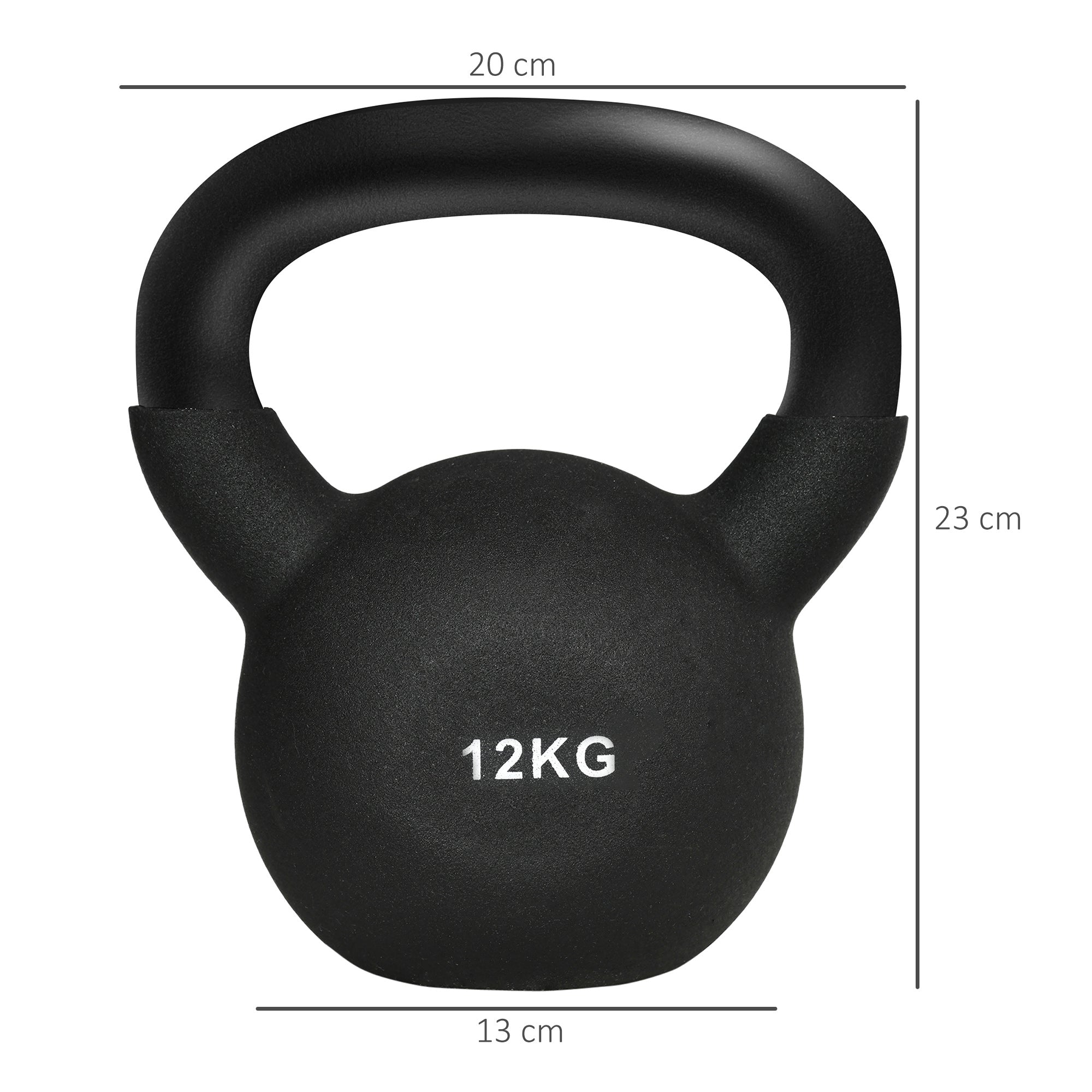 Kettlebell 12 KG Cast Iron Black