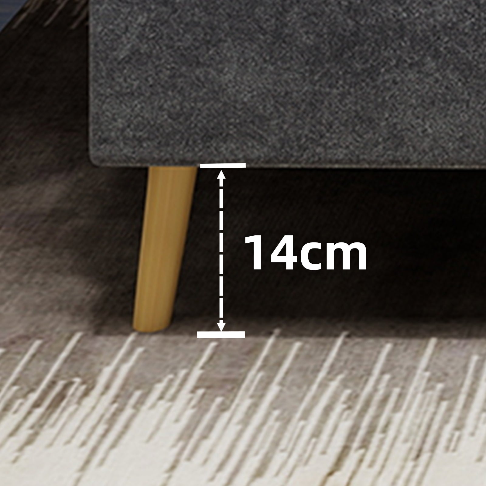 Upholstered Bed, Modern Minimalist LED Headboard, 160x200 cm, Grey