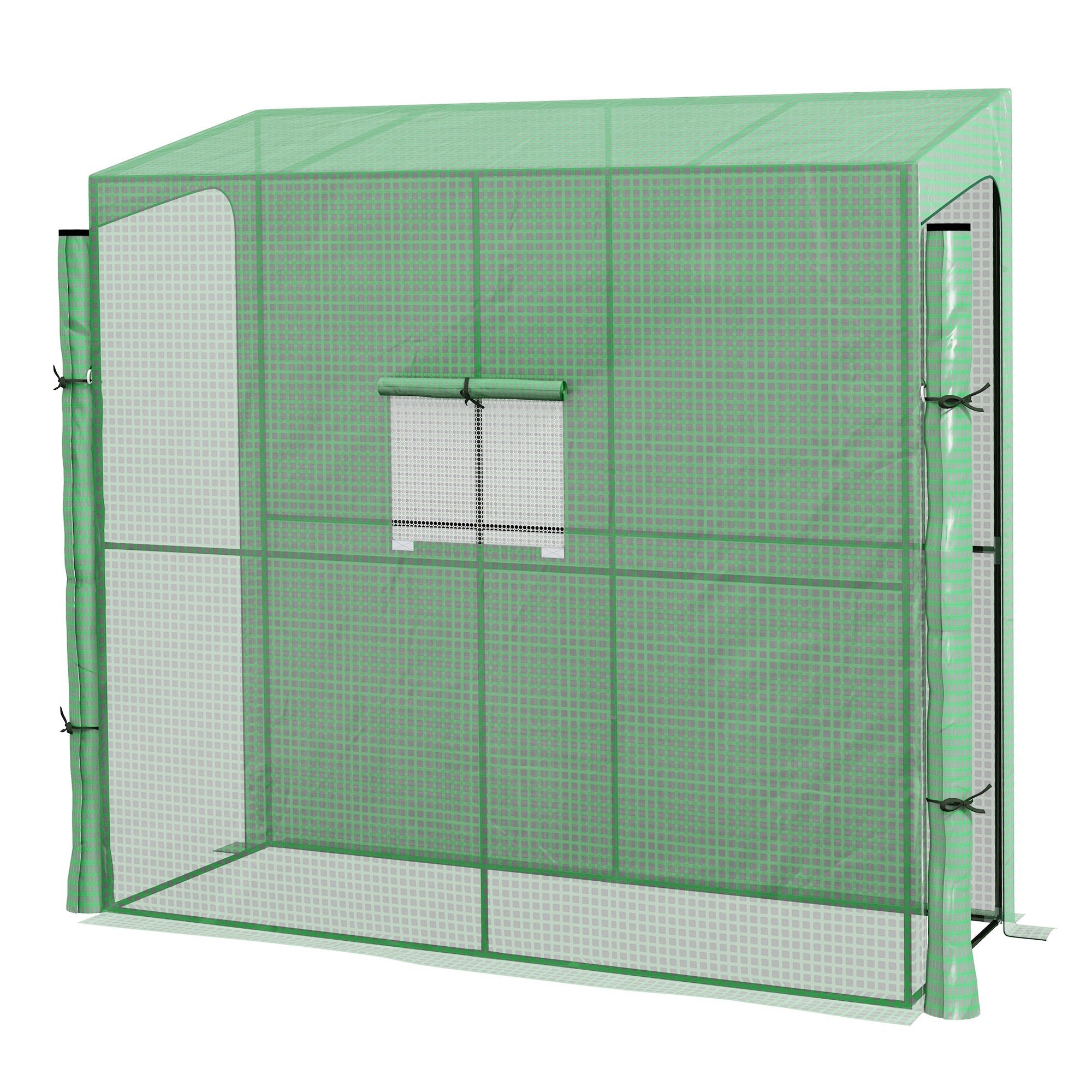 Greenhouse Tomato House Windproof 2 Doors Side Window UV Protection PE Green