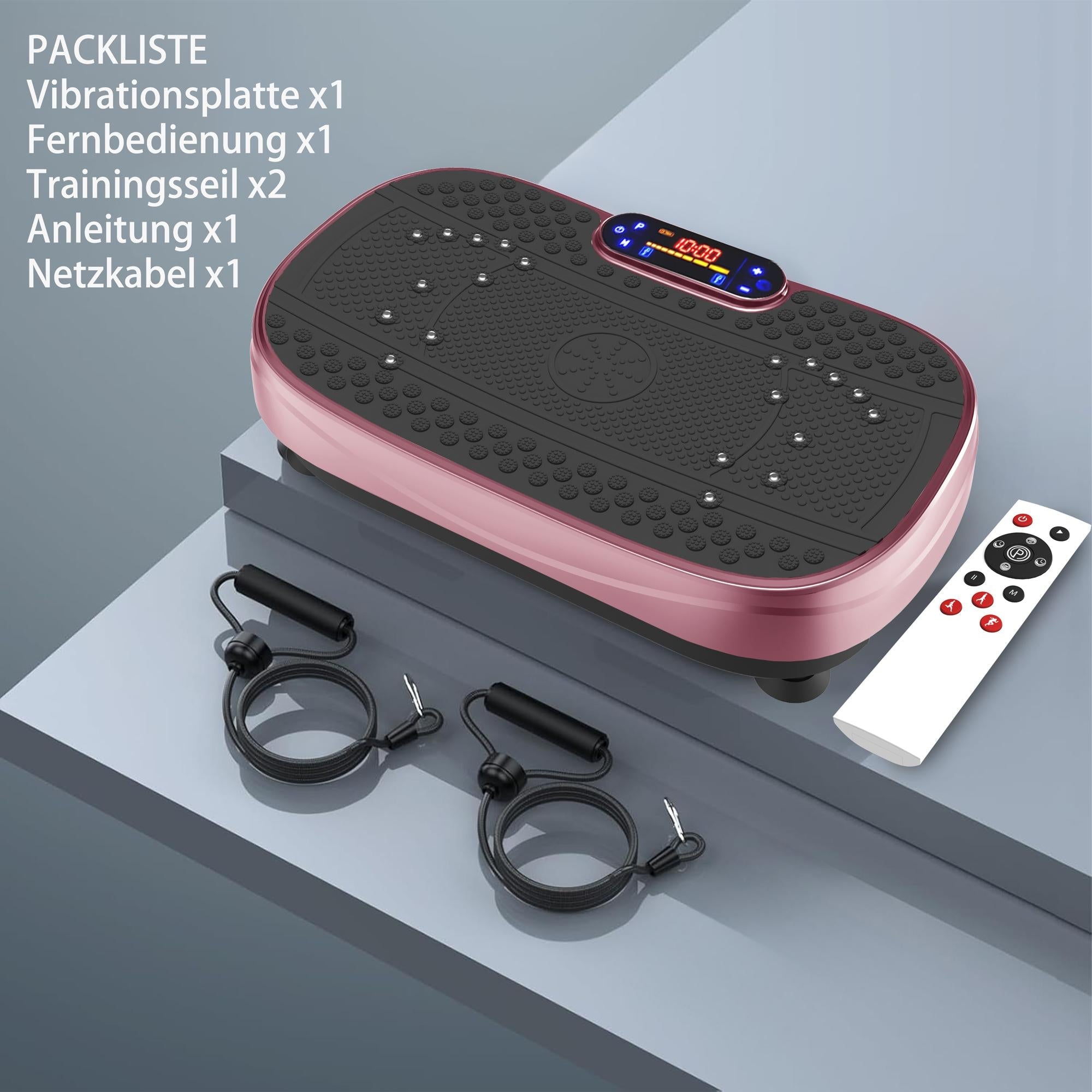 Vibration Plate Whole Body Fitness with Resistance Bands Speed Control