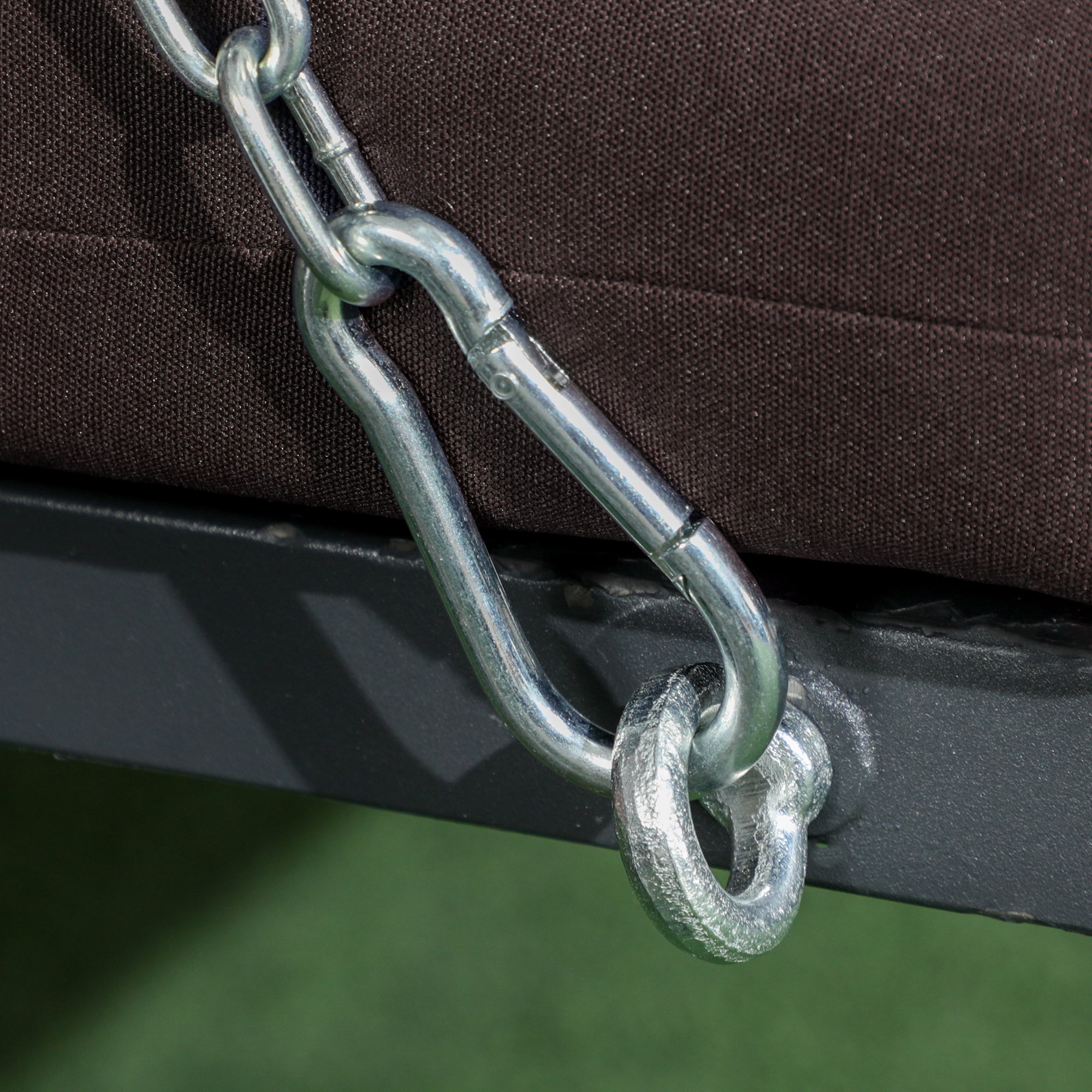 Hollywood Swing 3-Seater Adjustable Sunshade & Cushions Metal/Textile Brown