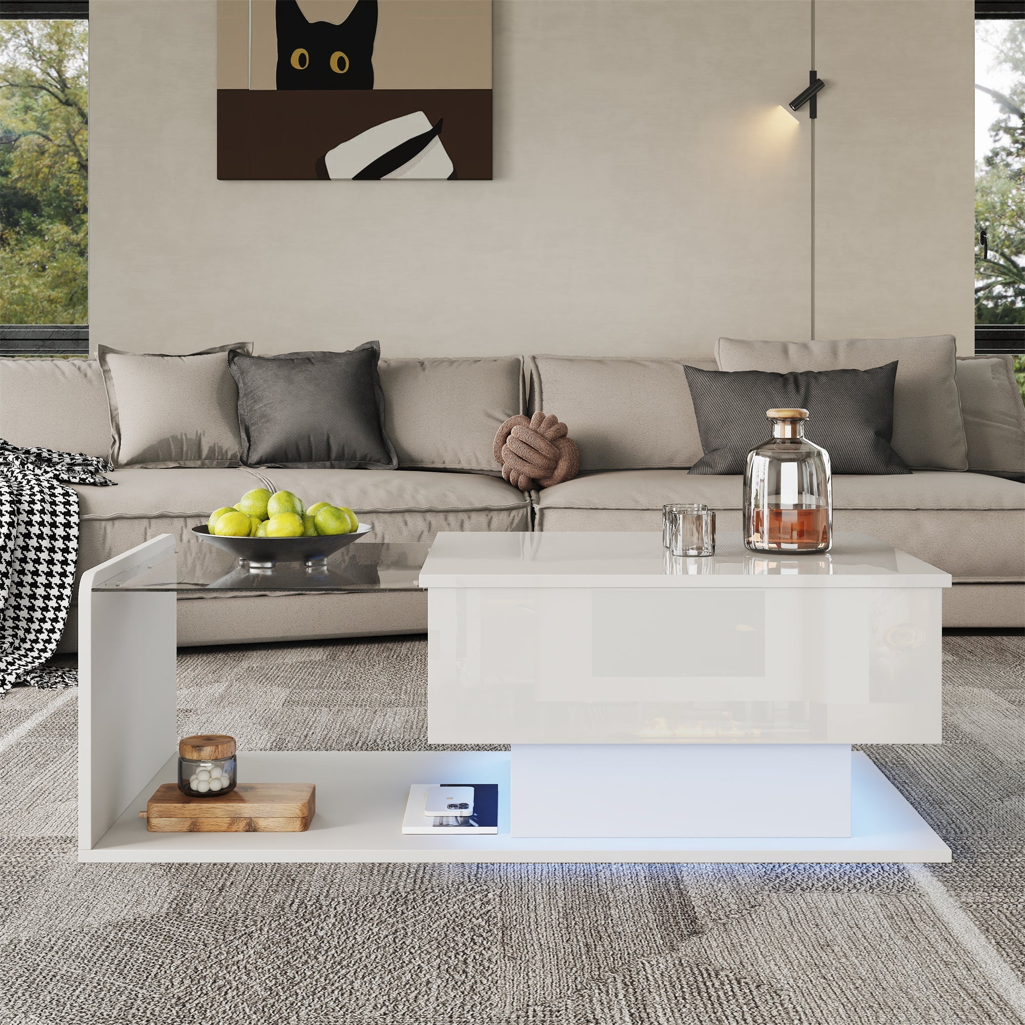 Coffee Table, High-Gloss White