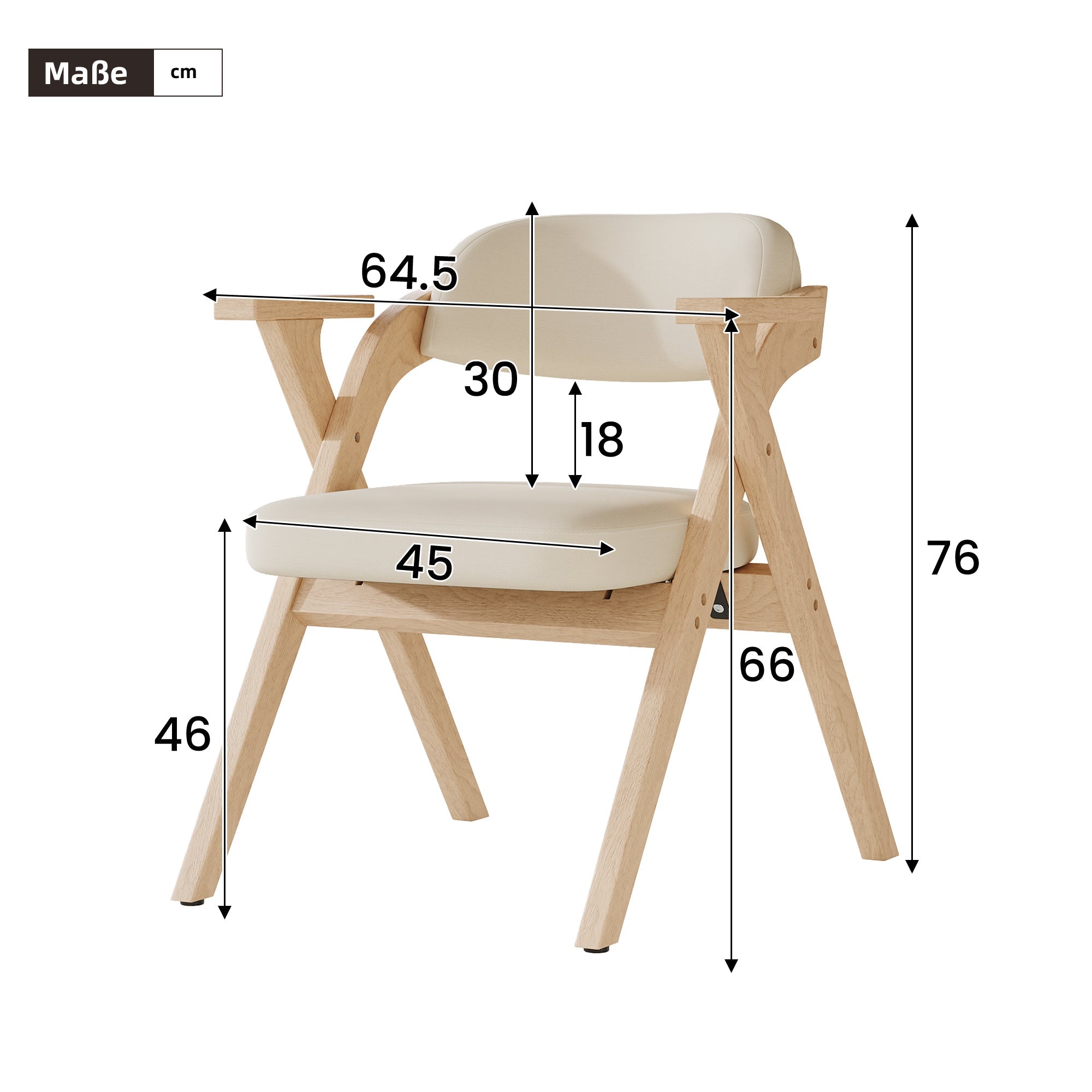Set of 6 Solid Wood Folding Dining Chairs, Comfortable Padded High Back Portable Seating, Beige Linen