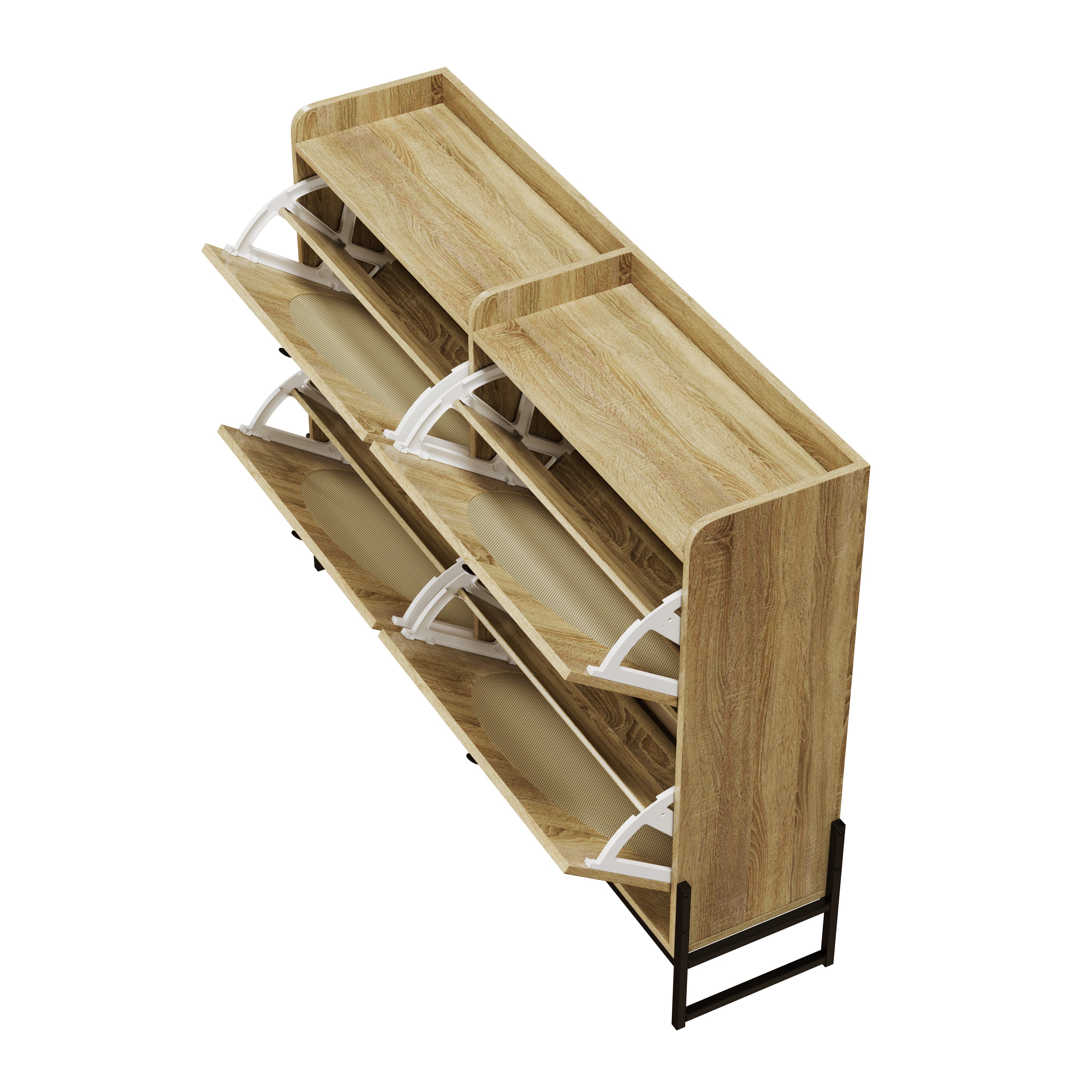 Shoe cabinet 4 flaps adjustable narrow for hallway