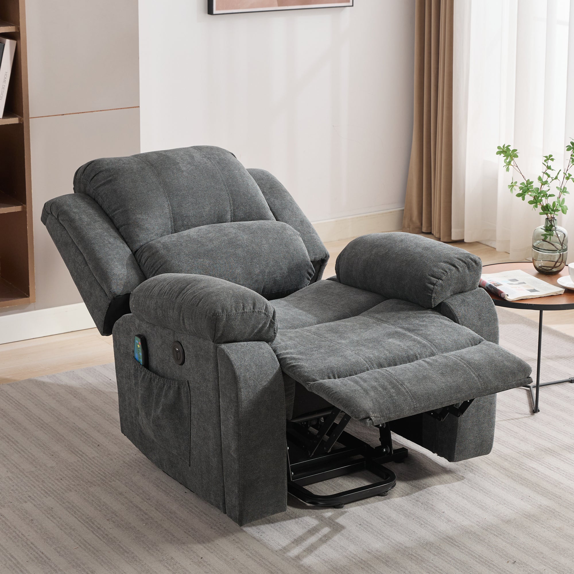 Power Massage Lift Recliner Chair with Heat & Vibration, Heavy Duty Safety Motion, Fabric