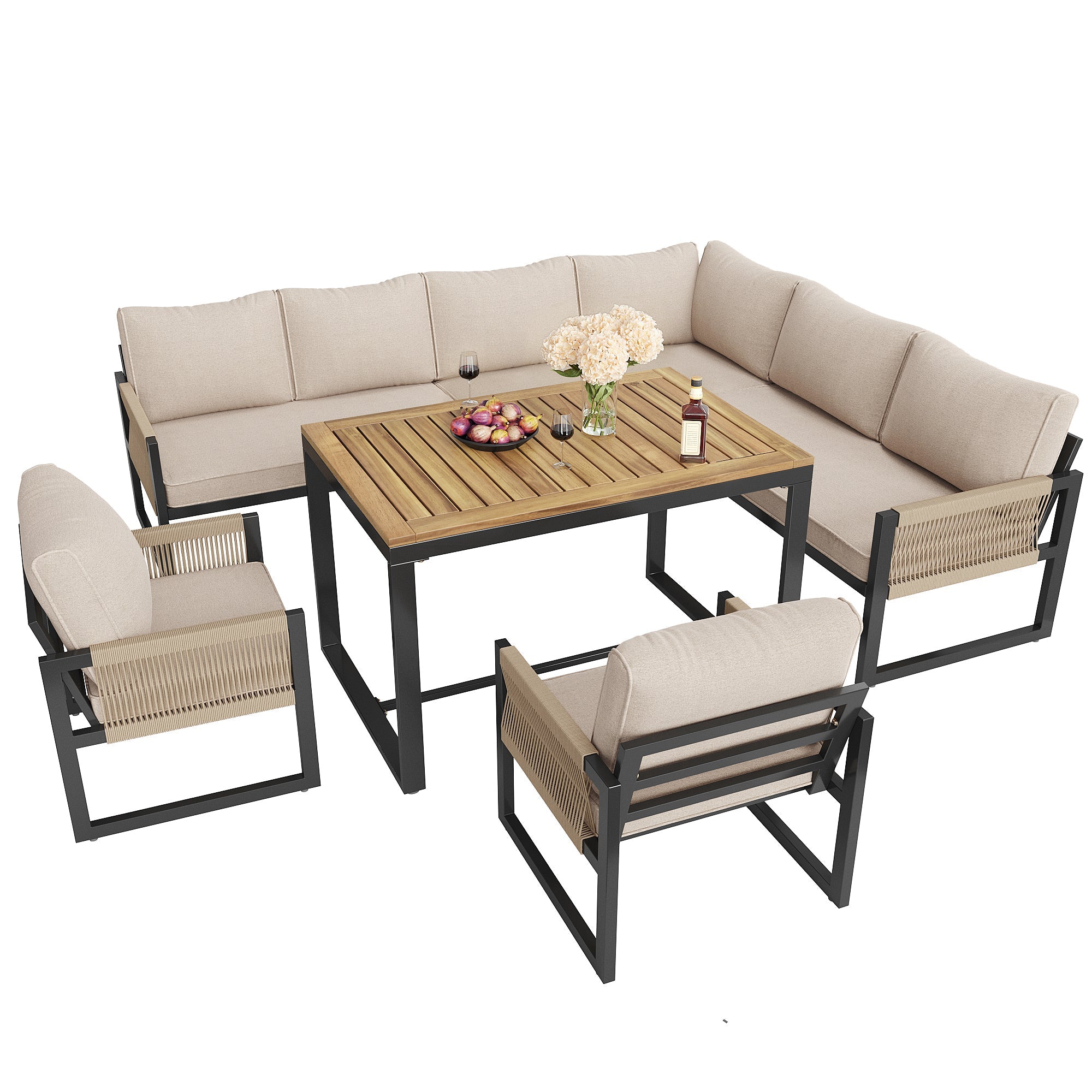 Garden Dining Set 7-8 People Lounge Weatherproof