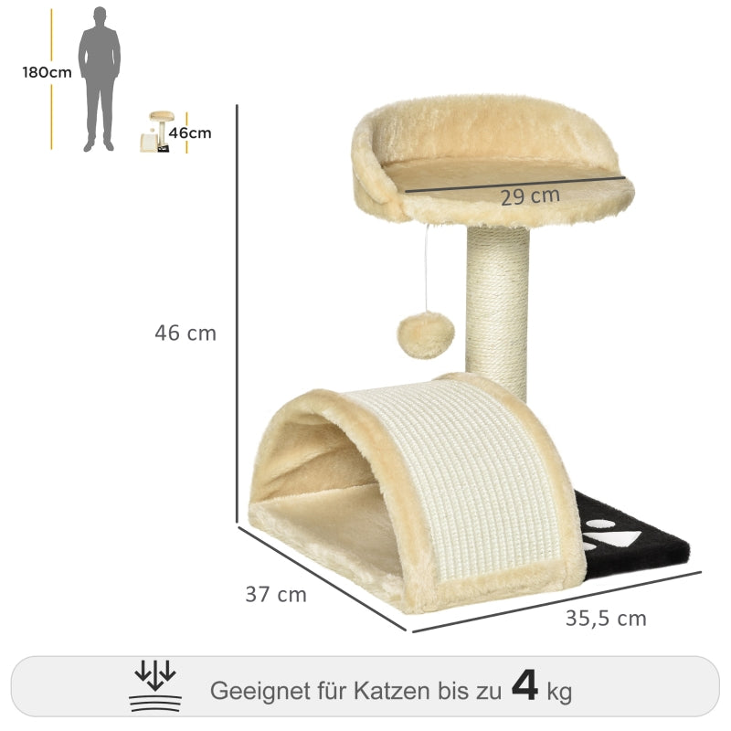 Katzenbaum, Spielbälle, Sisalseil, Beige